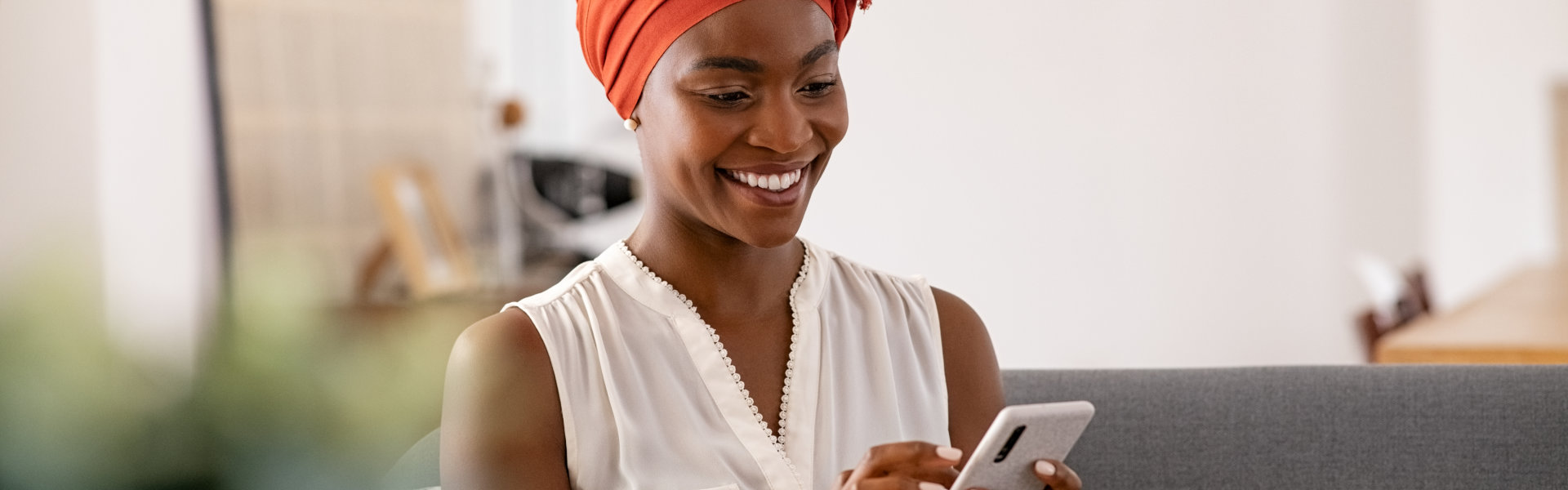 woman using her phone